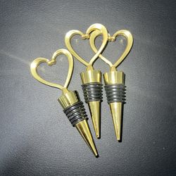 Gold Heart Wine Stopper 15qty