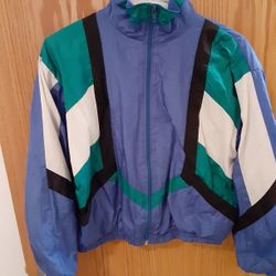 Boys Blue Vintage Zipper Lined Windbreaker 