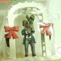 Vintage Lemax Hanging Mistletoe Village Figurines  Christmas holiday Ornament
