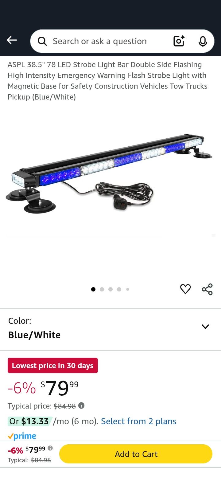 2918 ASPL 38.5" 78 LED Strobe Light Bar 
