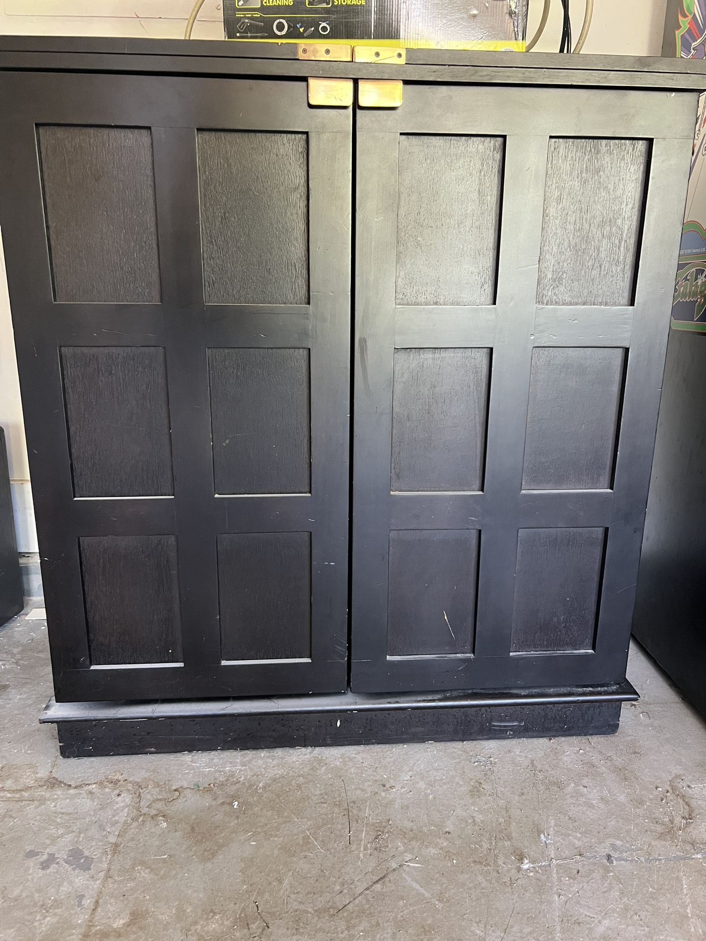 Z Gallerie Black Wood Bar Cabinet