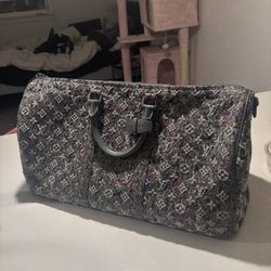 Louis Vuitton Keepall Bandouliere 50 Felt Grey Recycled Logo Virgil Abloh