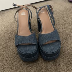 Denim Platform Heels