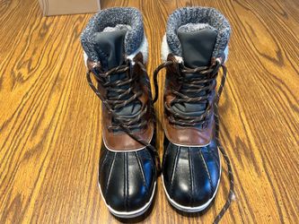 Dream Pairs Women’s Insulated Duck Boots Brown/Black Winter Snow Boots Size 6