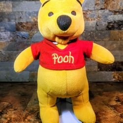Disney Winnie The Pooh Bear Plush Soft aToy • Stands 12"-Tall • Red Shirt. Stand Not Included  • 


