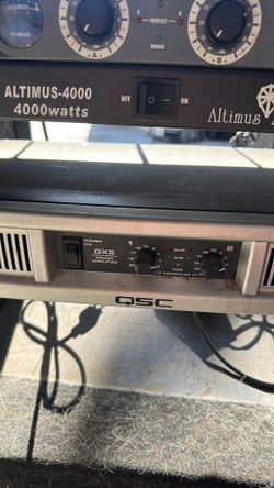 DJ system normal use no use for it anymore. One amp works the other one half works accessories. I’m just giving it away just asking for the good amp d