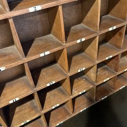 Wood Cubby Shelf / Pottery Barn / Wall Shelf / Antique Wood