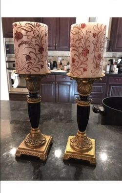 Antique Candle Holder with Ultra Slow Burning Candle