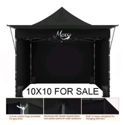 10 X 10' Gazebo Canopy Wedding Party Tent With Awning And 4 Removable Sidewalls, White