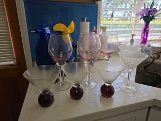 Wine and martini glasses