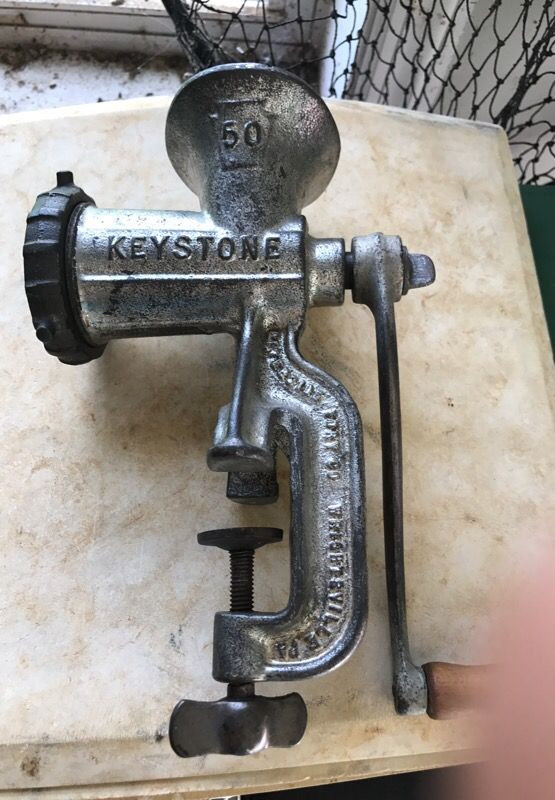 Antique meat grinder