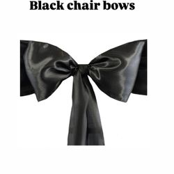 25 Black Chair Bow / sash