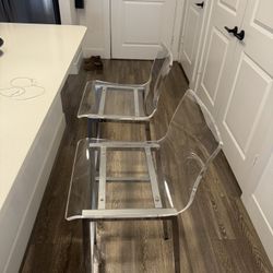 26” Acrylic Bar Stools - Chrome Finish $100