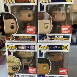 Funko Pop Marvel Corps Exclusive Lot The Collector Eternals Kingo Ikaris & Shang-Chi Set Perfect For Openers