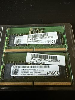 Micron 16GB 8x2 DDR5 SODIMM 4800