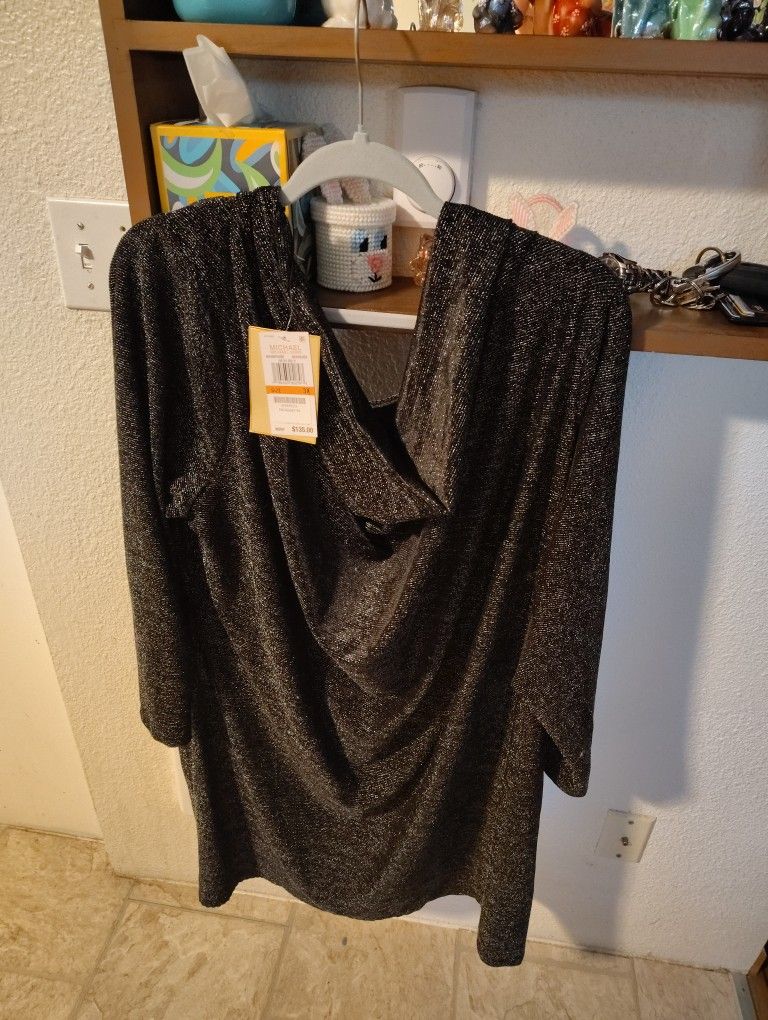 Michael Kors Plus Size Cowl Back Dress With Chain Size 3x