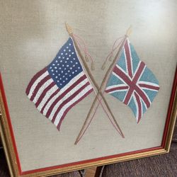 45 Star And British Hand Stitched Flags 