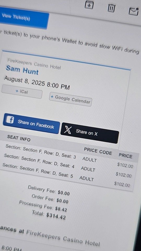 Sam Hunt Tickets!!!