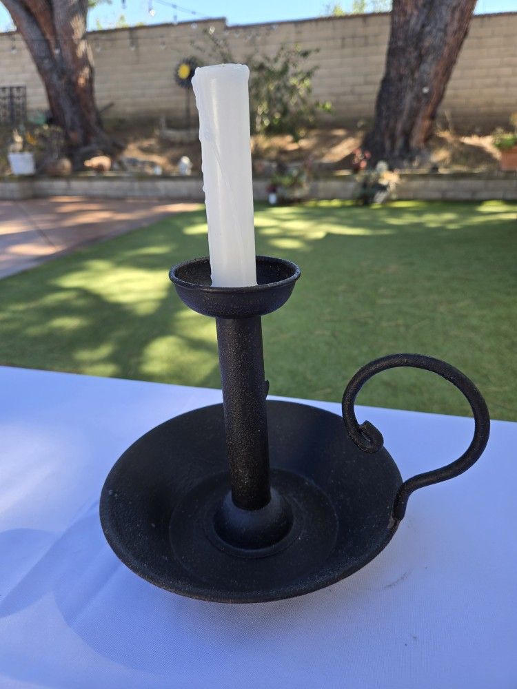 Chamberstick Iron Candle Holder