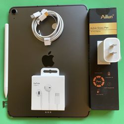  Apple IPad Air 5th Generation (10.9” Liquid Retina / M1 chip/ 2022 Model) 64GB Wifi + Cellular (5G) with Pen, Keyboard  & Accessories 