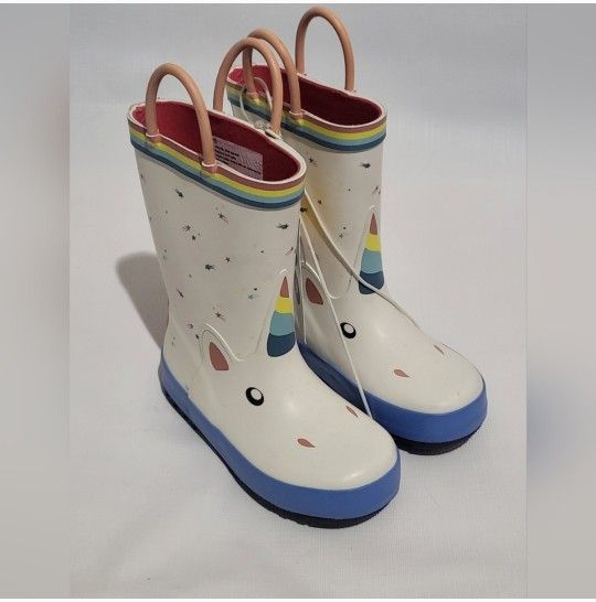 Waterproof Rubber Rain Boots with Easy-On Handles