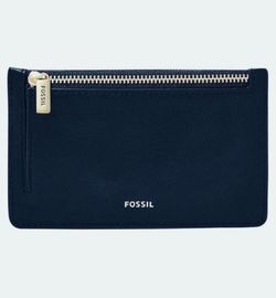 Fossil - Logan Zip Coin Wallet Midnight Blue