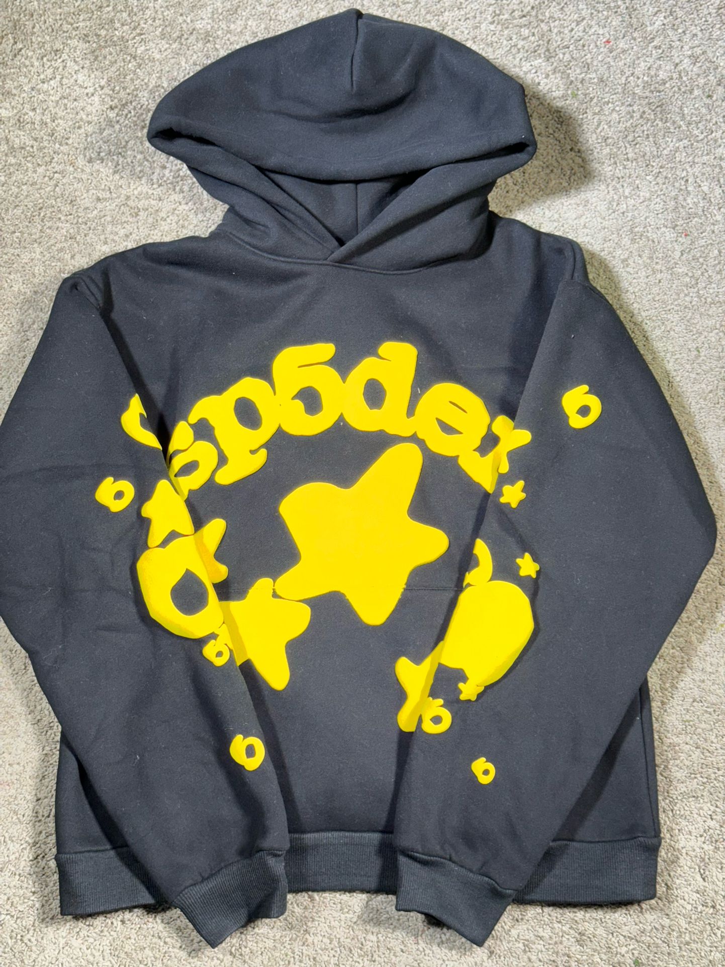 Black And Yellow Spider Hoodie Size M