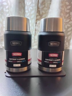 THERMOS (BRAND NEW, PAIR OF TWO) ICON SERIES FOOD JARS â—‹ BOTH ARE 24OZ/710ML IN SIZE & BLACK AND STAINLESS COLOR â—‹ $25 EACH OR $40 FOR PAIR