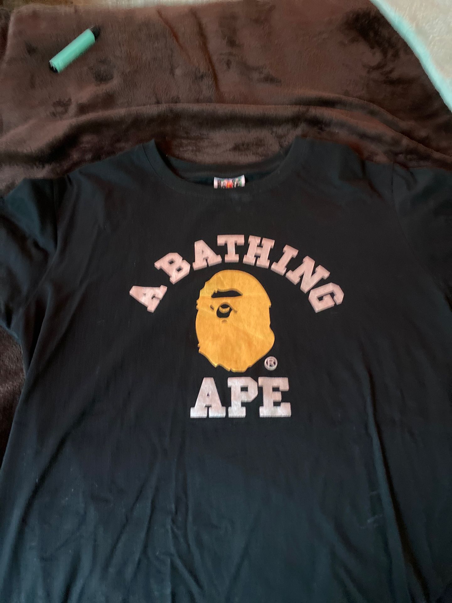 Bape shirt gold sparkle tee