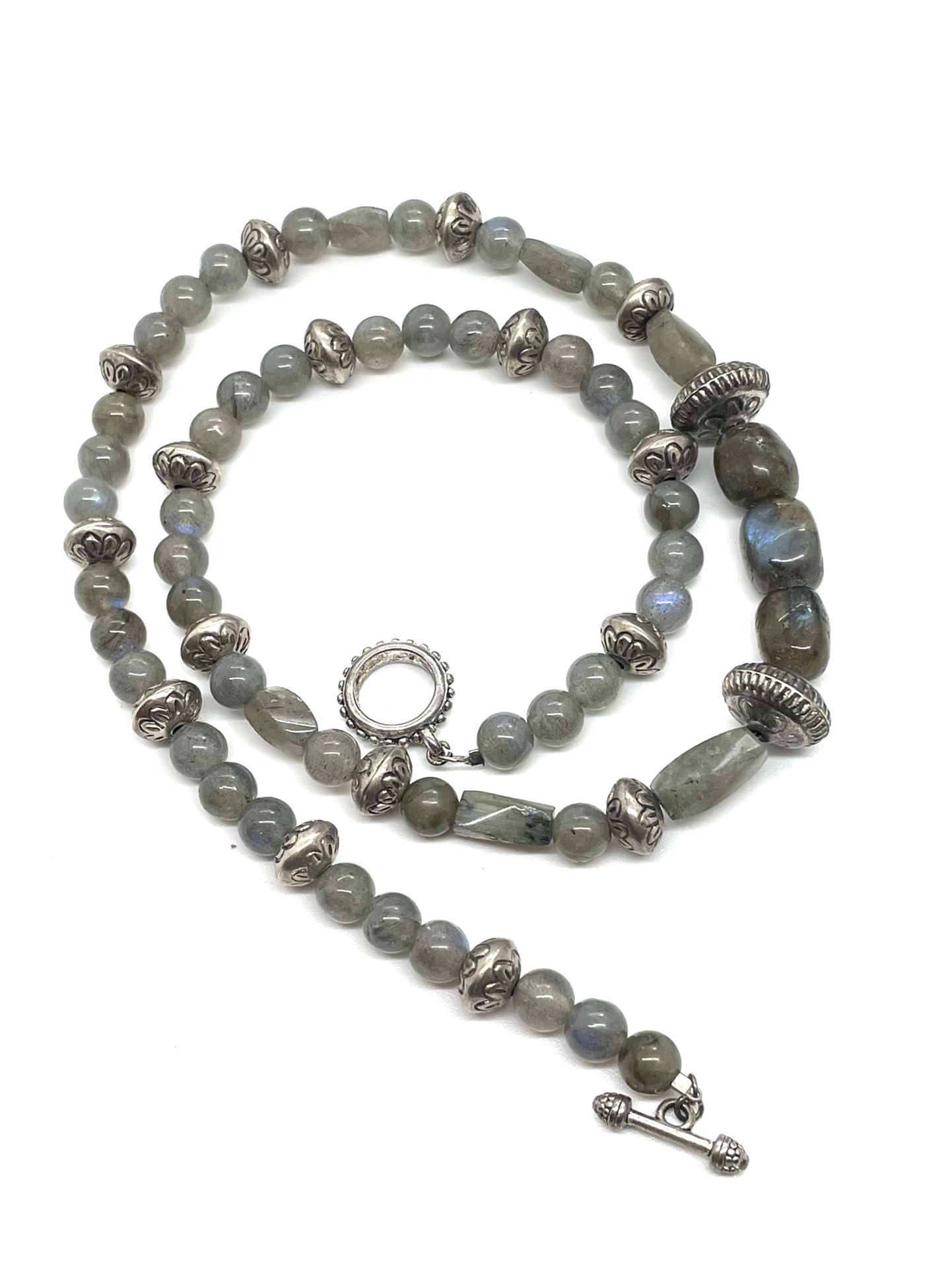 Labradorite Southwest Silver Necklace 