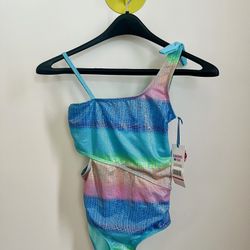 NWT limited too rainbow sparkle one piece swimsuit 50UPF (size 10/12) 
