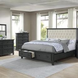 Queen 4 Piece Bedroom Set - Q, N, D & M (King +$100.00)