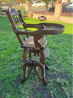 antique style wooden high chair