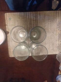 Set of 4 Clear Glass Drinking Glasses