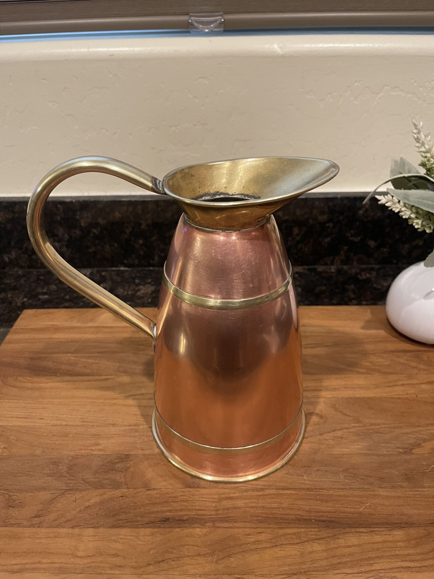 Vintage Peerage Copper And Brass Pitcher
