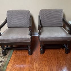 Set Of 2 Brown Chairs With Cushions Smoke And Pet Free Home