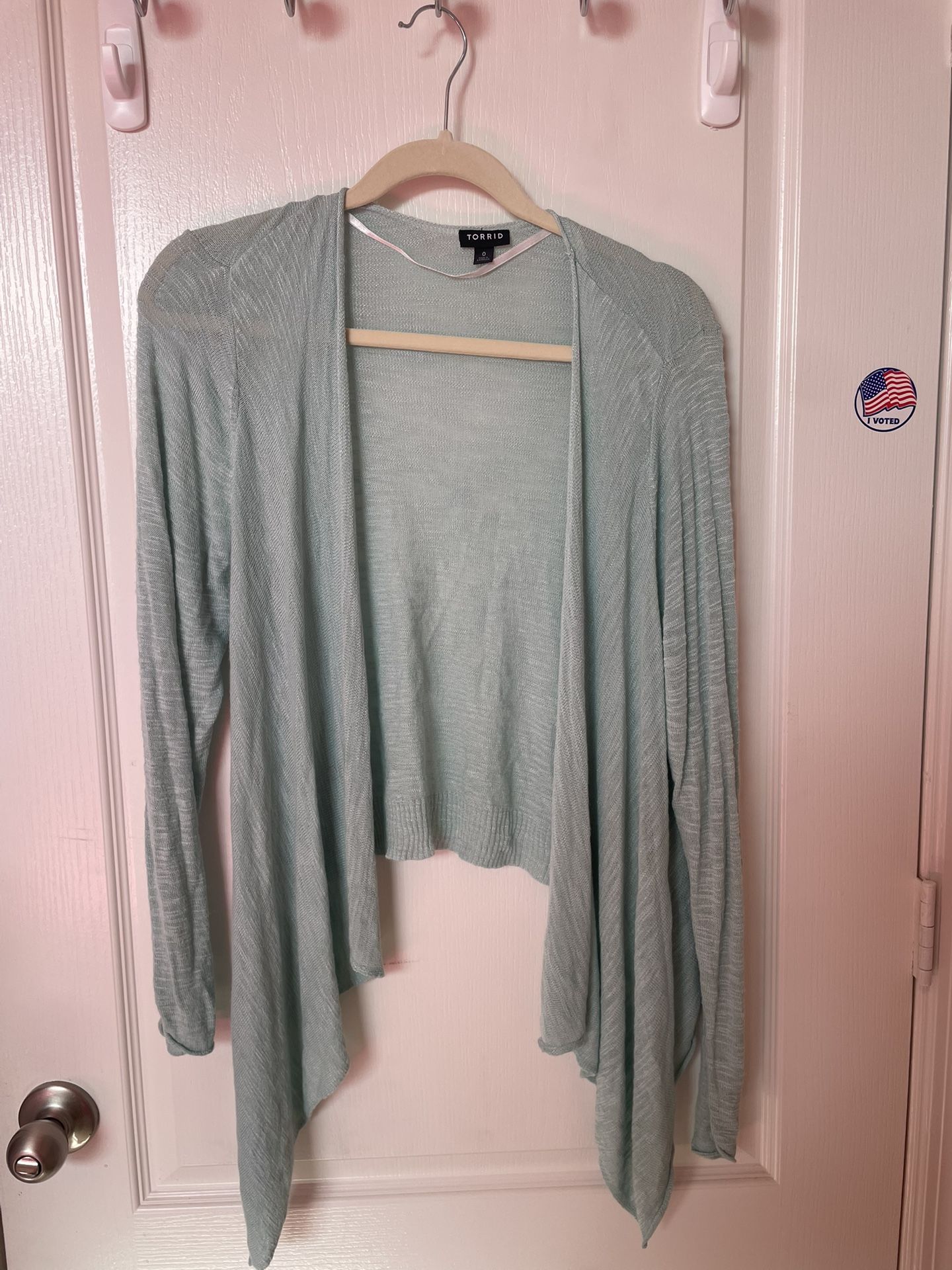 Torrid light blue cardigan size 0 (L) in excellent condition
