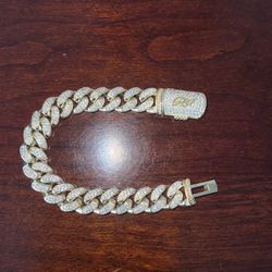 GLD 14K Gold Plated CZ Stones Chain & Bracelet Set