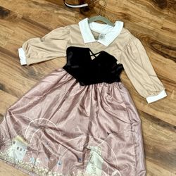 Sleeping Beauty Disney Princess Dress & Headband Sz L 5/7