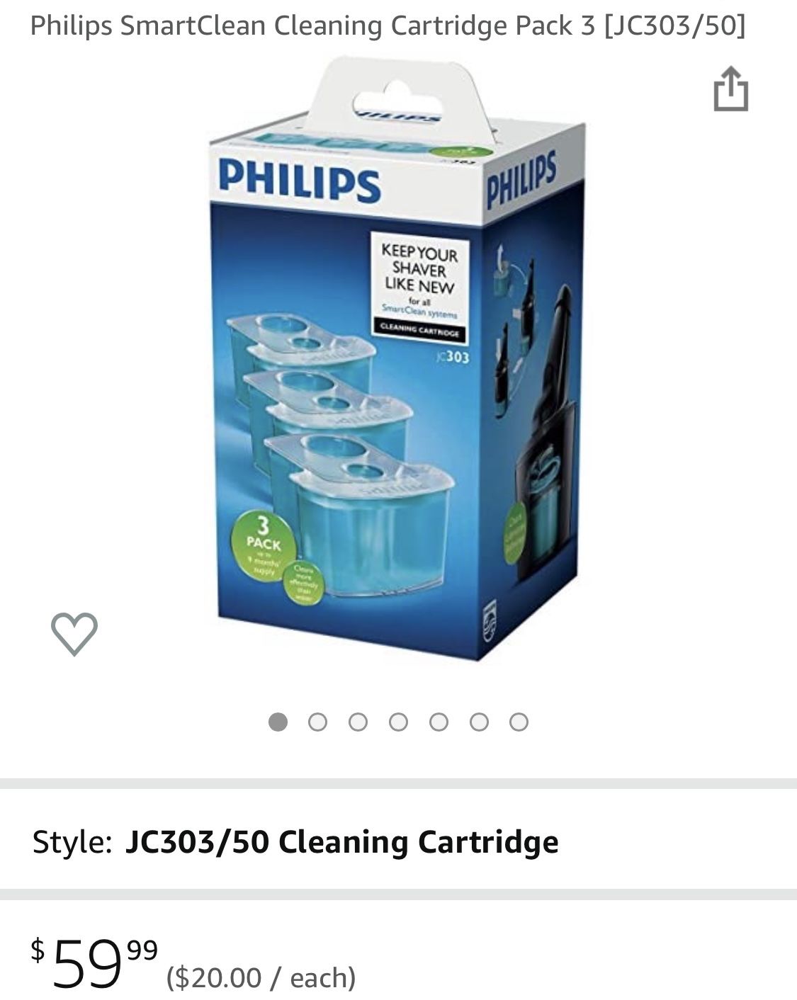 Philips Norelco Replacement Cleaning Cartridge For All SmartClean Systems3 Pack.