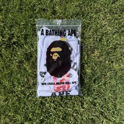 Pink On White Bape Tee