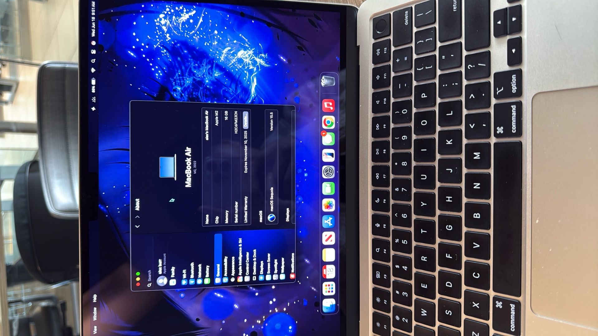 Macbook Air M2 16gb-256ssd