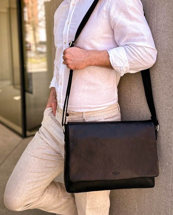 Men's Coach Leather Messenger Bag