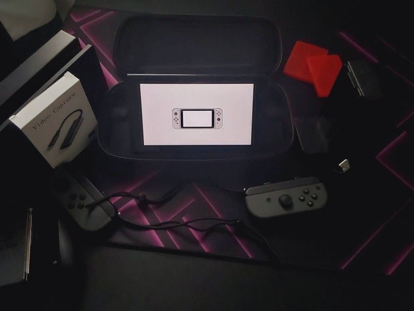 Nintendo Switch With Extra Accessories And Storage