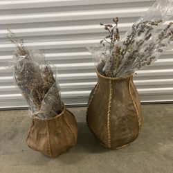 Coconut Husk Vase Set 14” And 21” - Dry Flower Arrangements, Etc. 