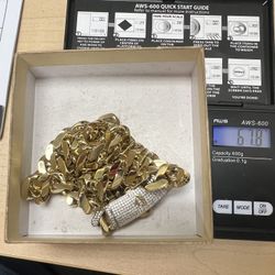 Monaco Link Chain 14K Gold / Cadena Monaco 14K Oro