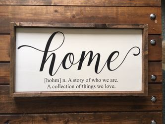 Home wood sign