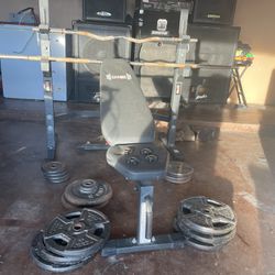 Bench press Rack + Weights