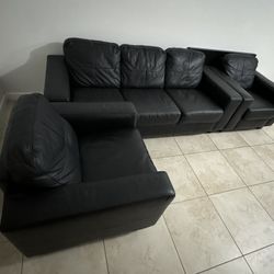 Black Sofa 5 Seats 