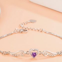 Ladies Amethyst Stone Bracelet 